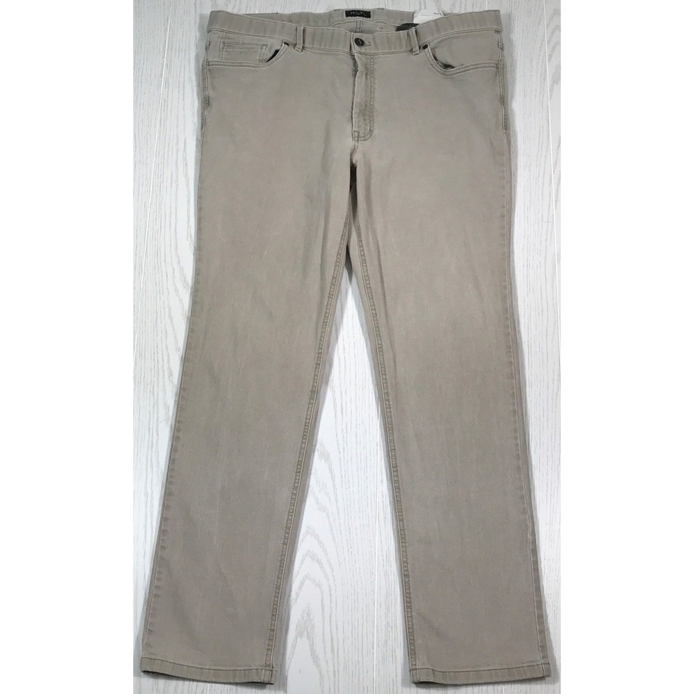 Hiltl Jeans Men's 42x34 Beige Cotton Blend Denim Stretch Preppy Mid Rise Slim